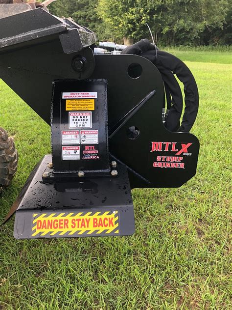 high flow skid steer stump grinder|mtl x series stump grinder.